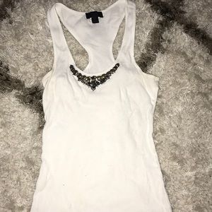 ⚪️ Express White Ribbed Tank Top